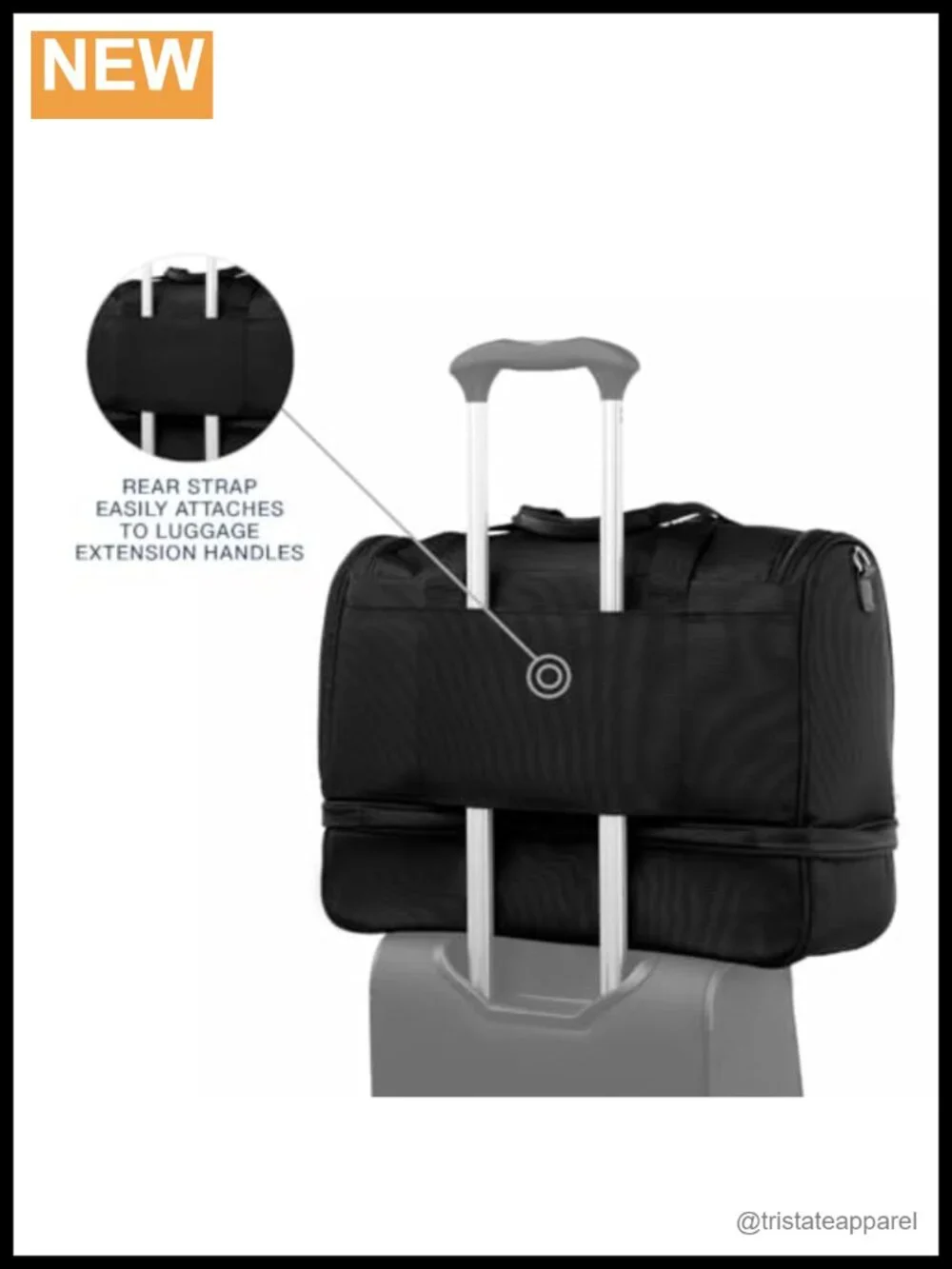 Lightweight Carry-on Weekender Duffel with Drop-Bottom Compartment